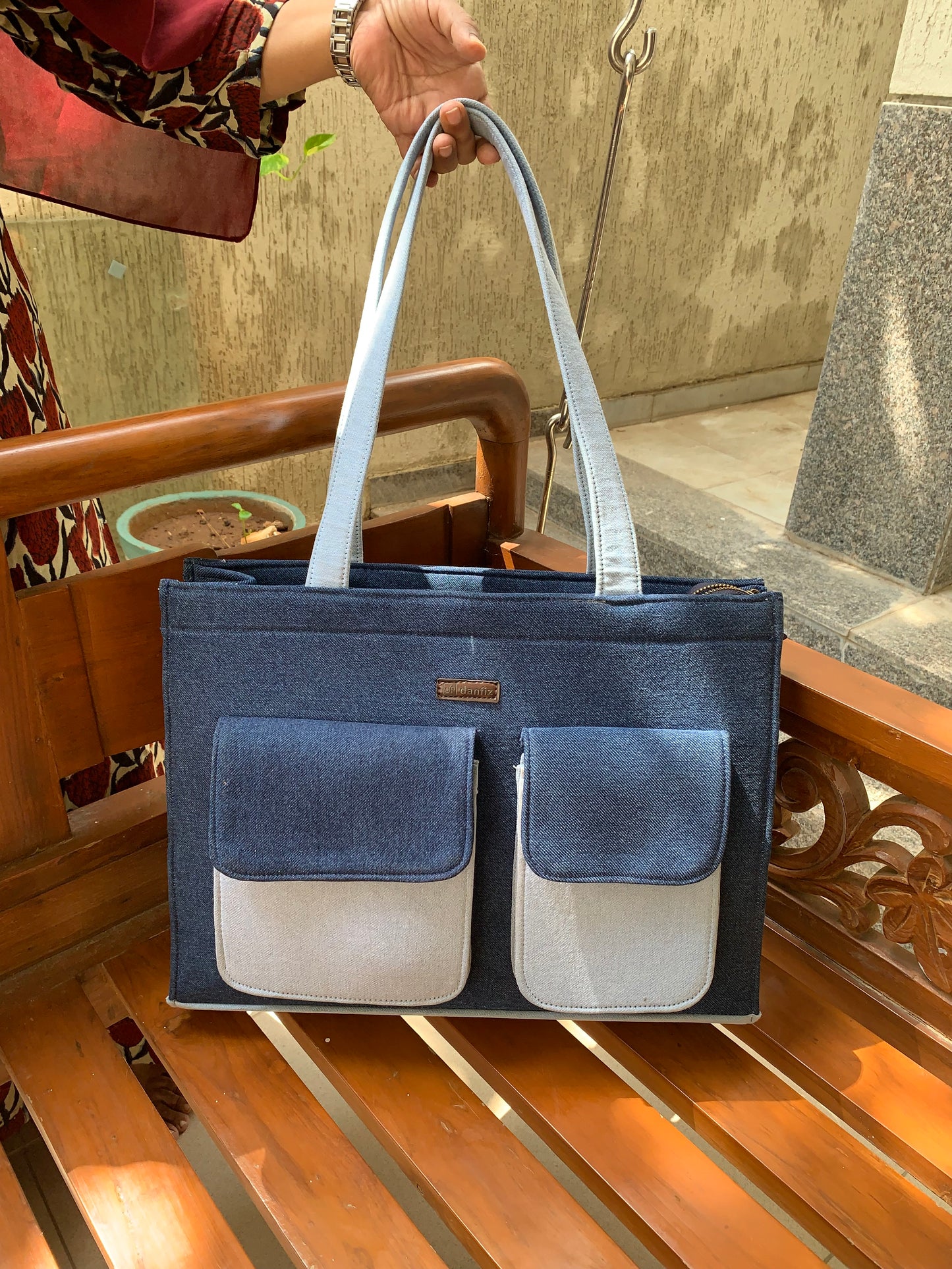 Hues of denim bag