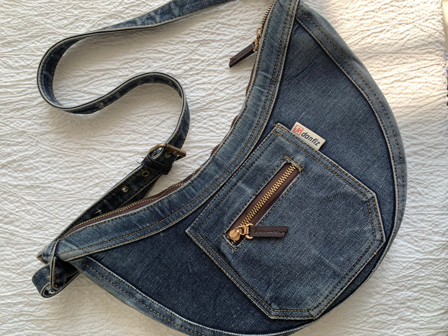 Denim Luna hobo bag