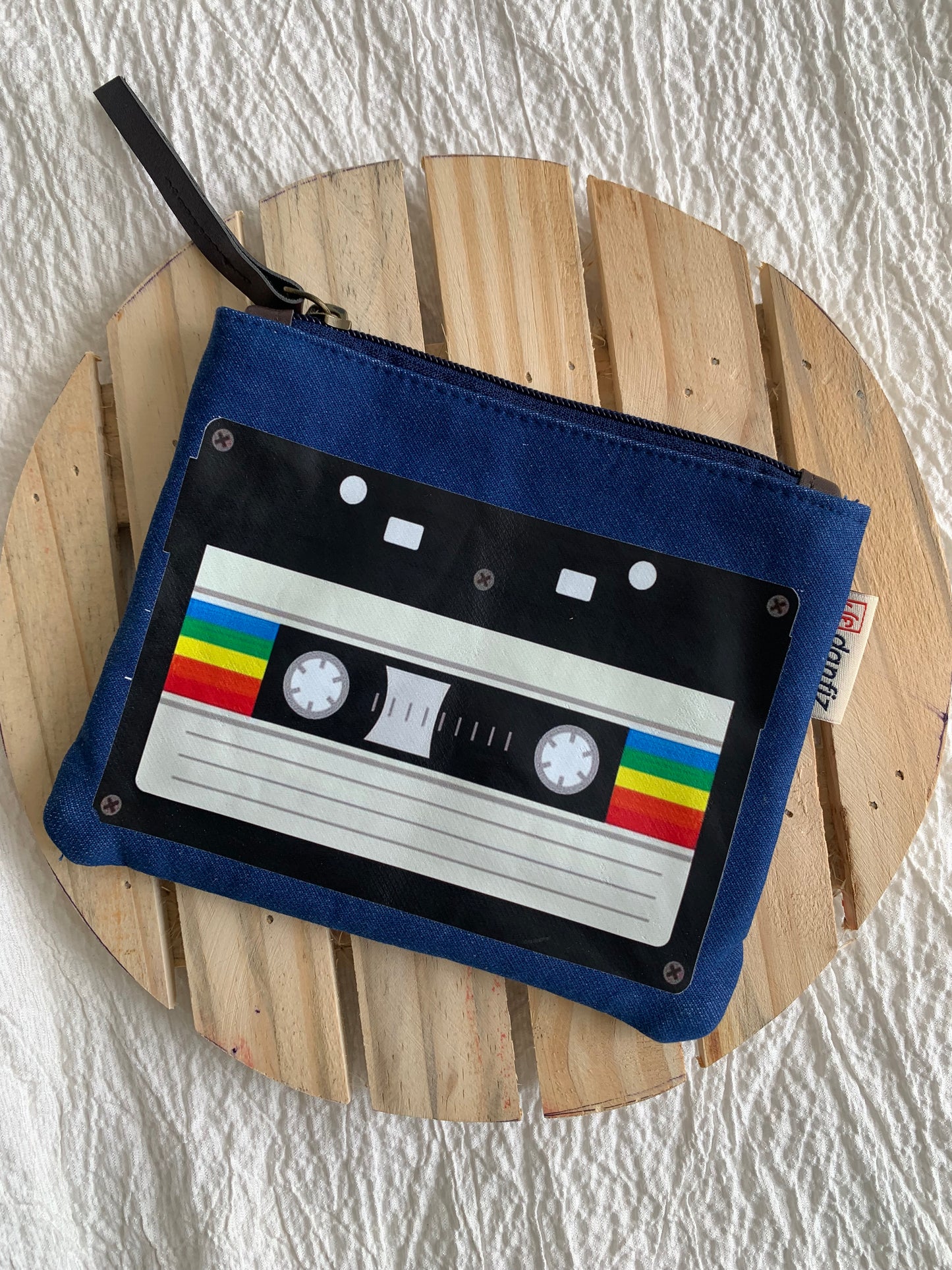 Blue cassette pouch