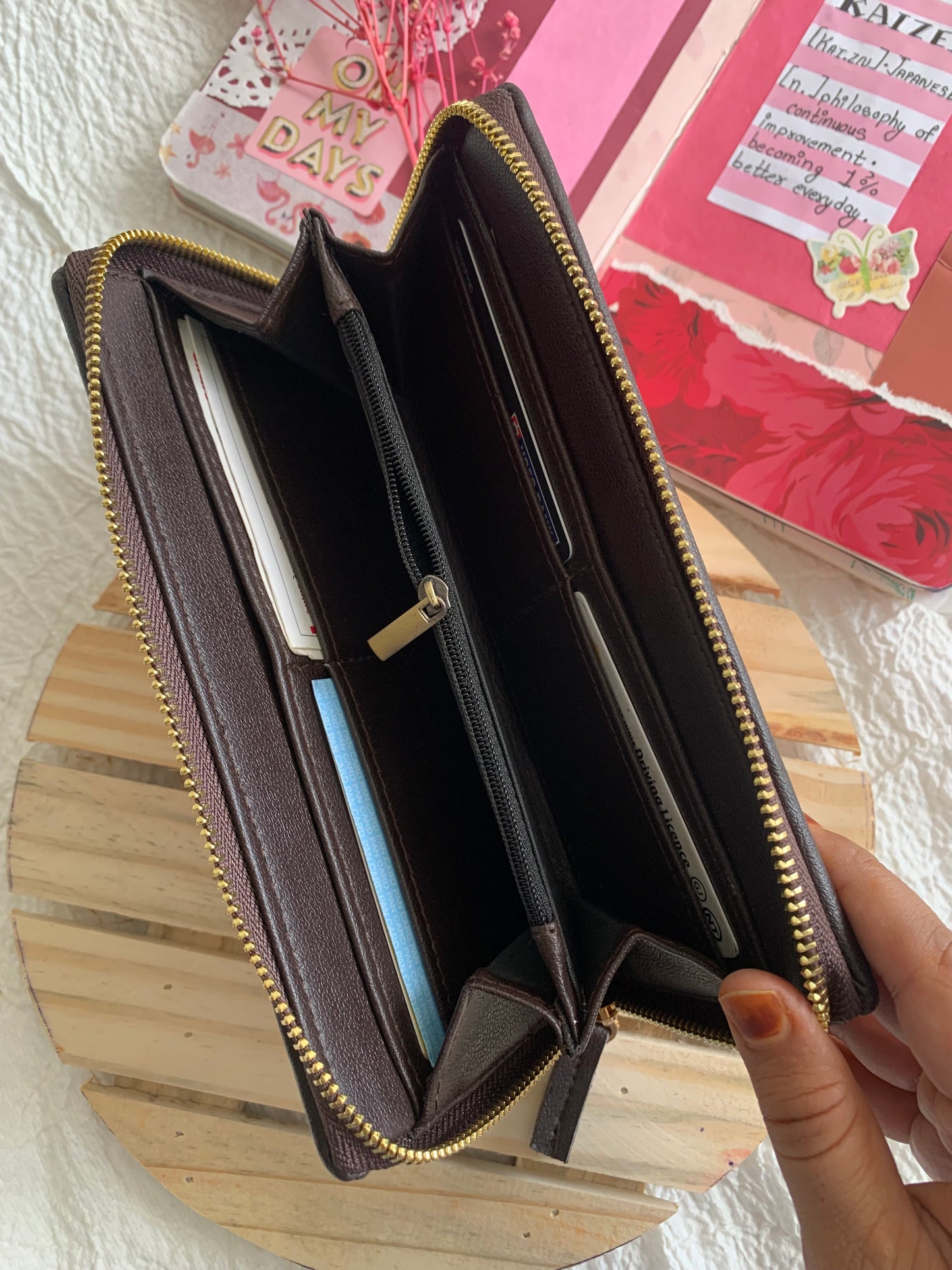 Denim wallet (pink)