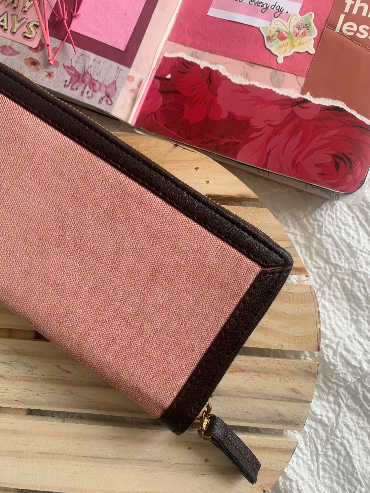 Denim wallet (pink)