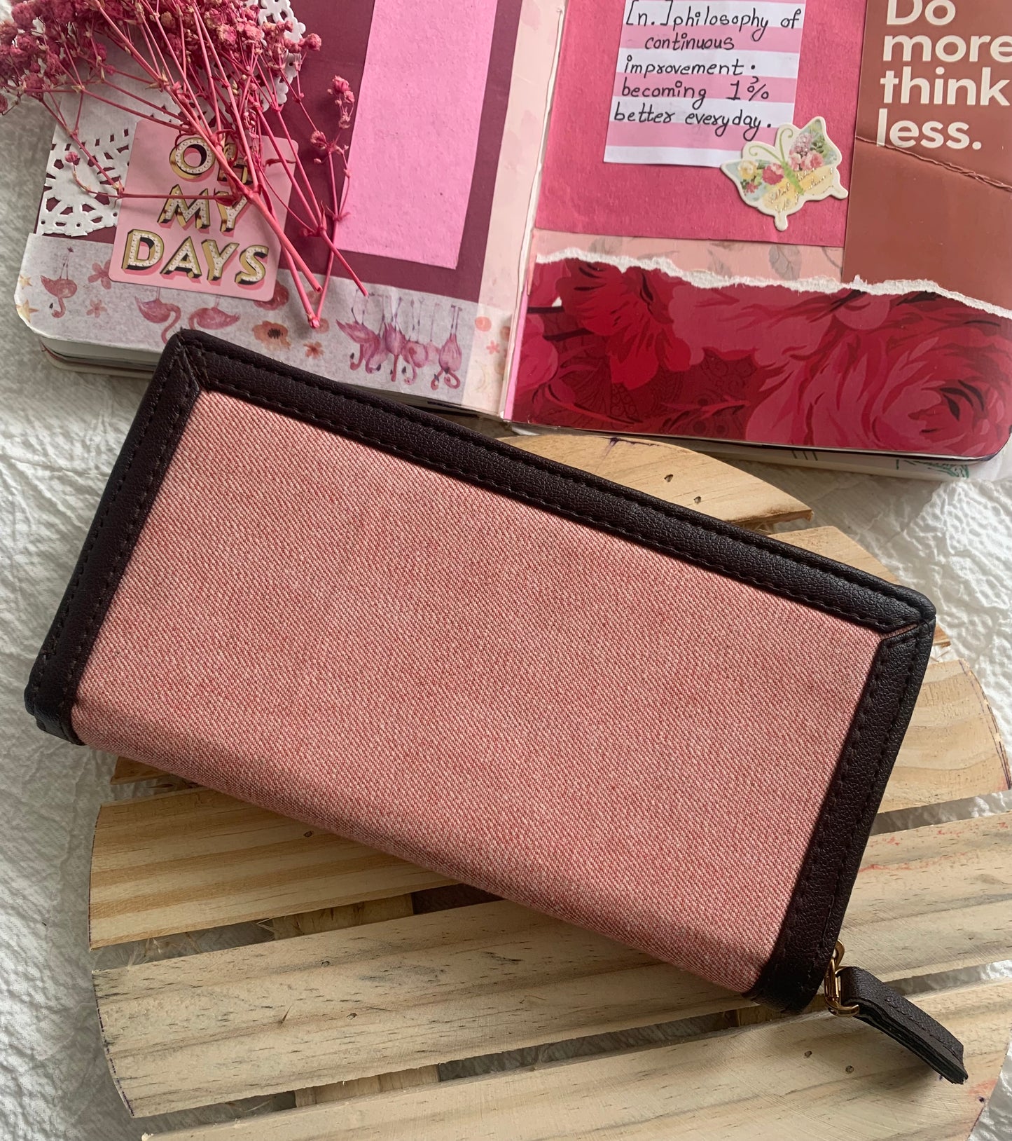 Denim wallet (pink)