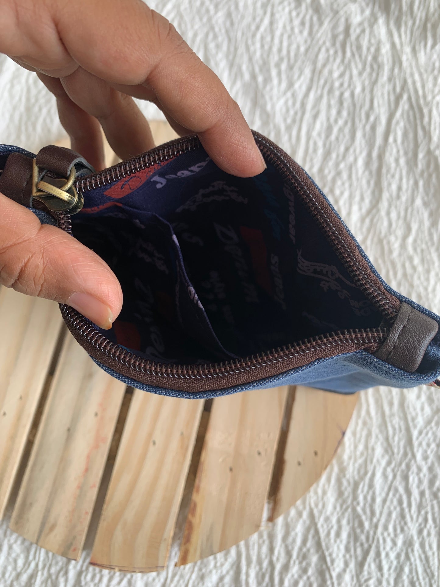 Blue cassette pouch