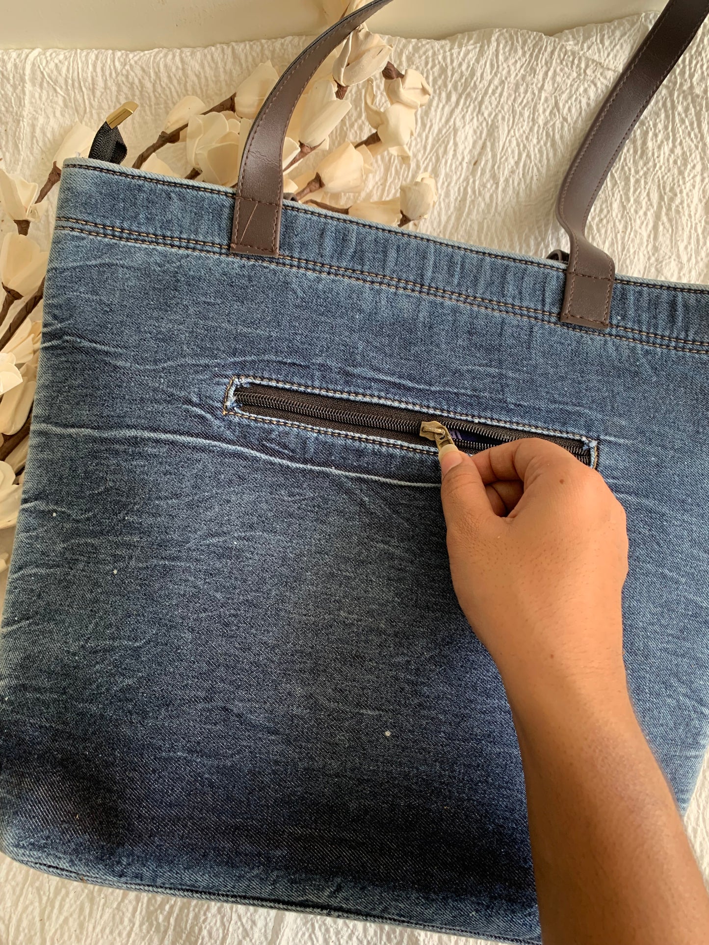 Denim Everyday Tote bag(dark shade)