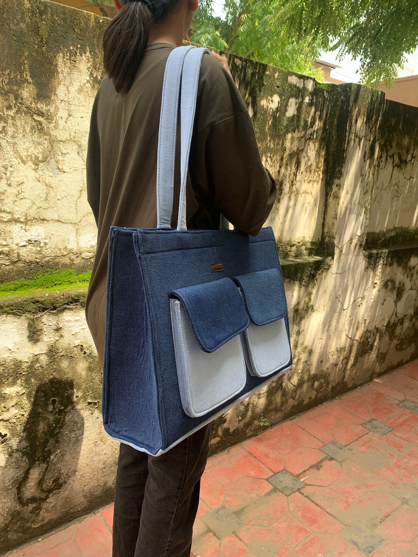 Hues of denim bag